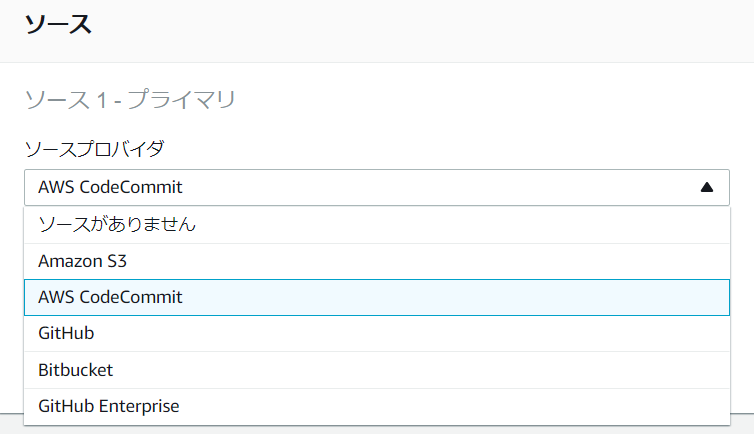 CodeBuildでGitLabの項目がない
