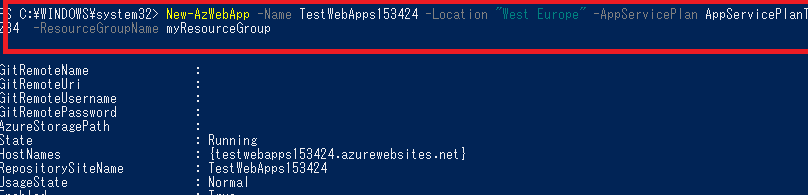 PowerShellでWebAppsの作成