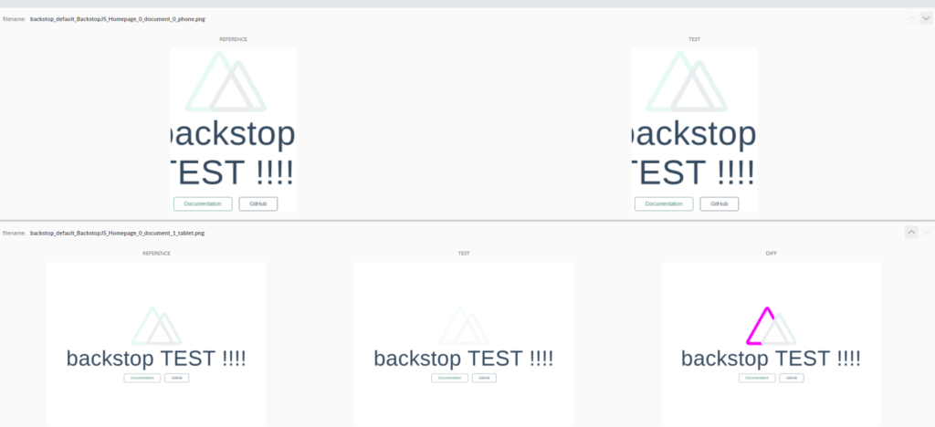 backstopjsのレポート