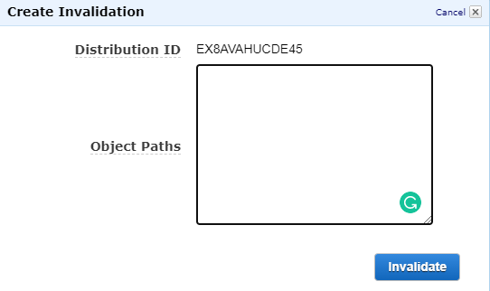 Create Invalidation