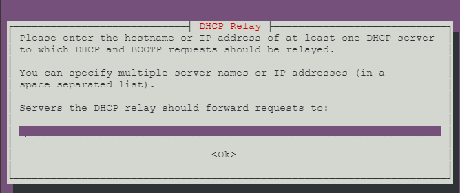 DHCPリレーの設定
