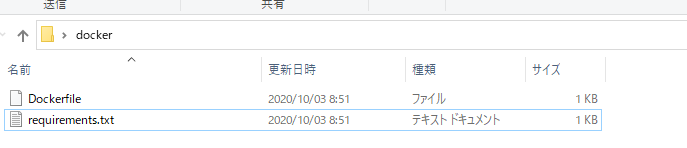 Dockerfileの作成