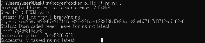 Dockerfileからイメージを作成