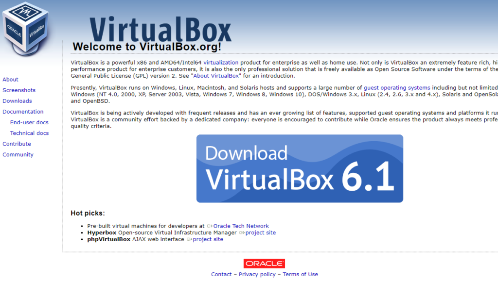 virtualboxダウンロード