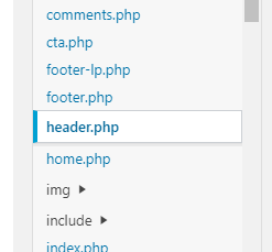 header.phpを選択